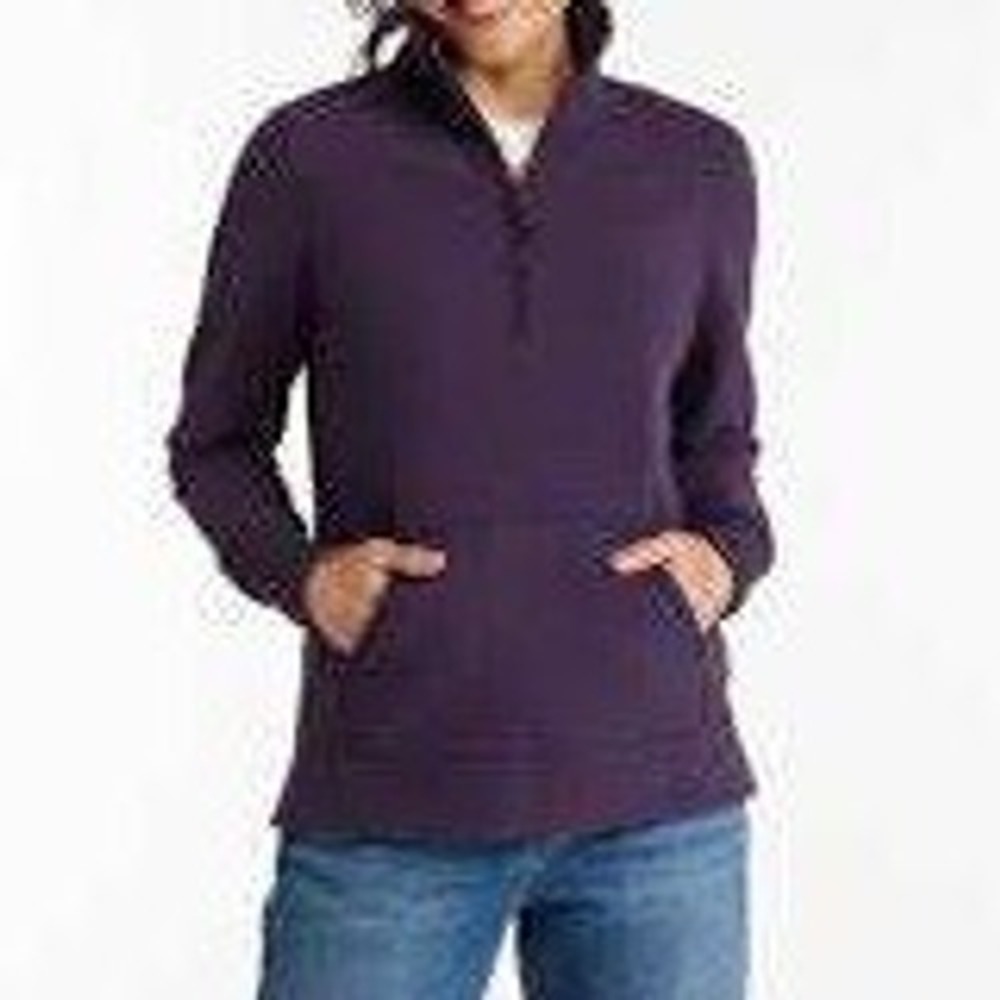 L.L. Bean Womens Purple Quarter Zip Pullover Long Sleeve Sweatshirt Size 2X